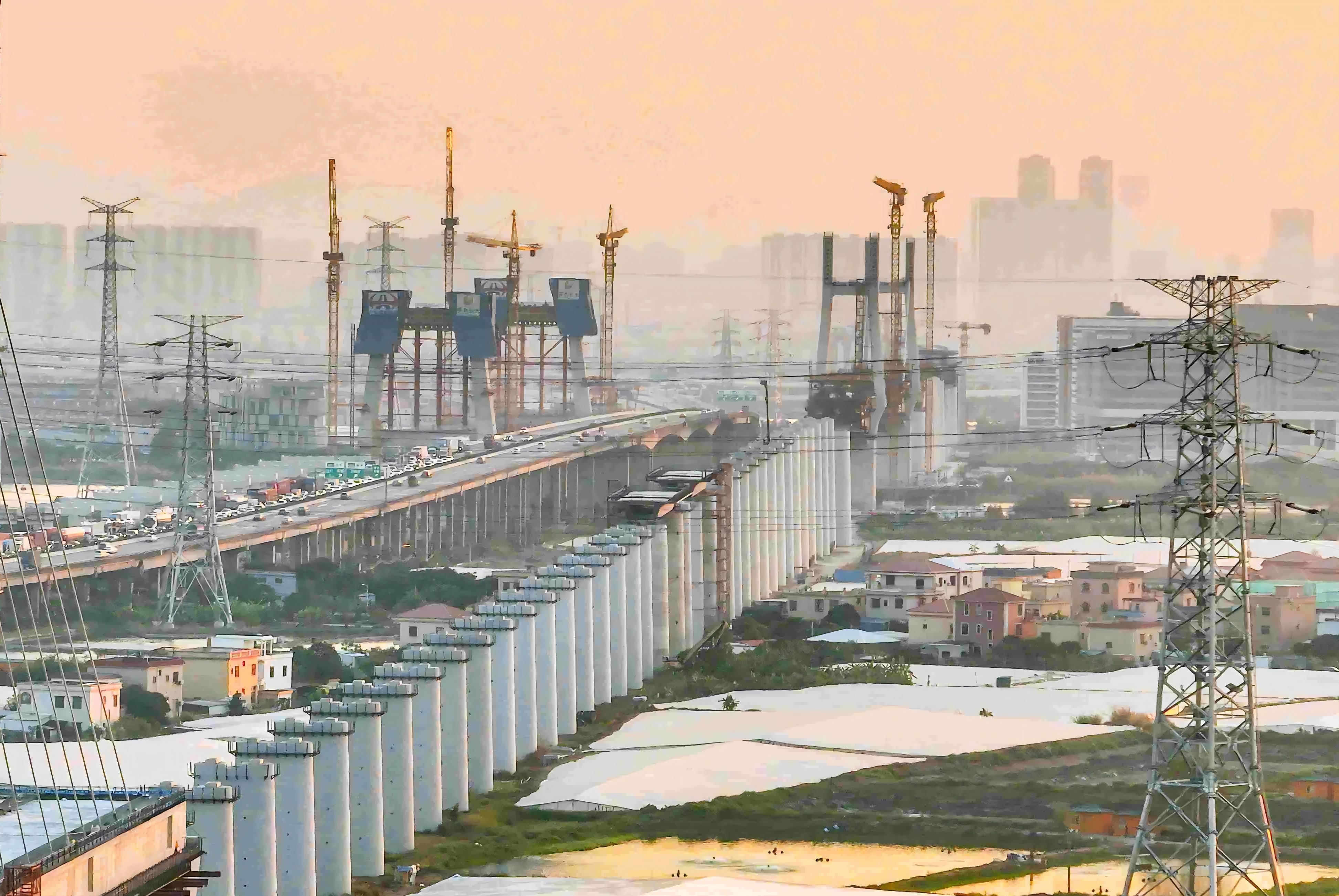 深江铁路广中江特大桥跨鸡鸦水道主桥合龙